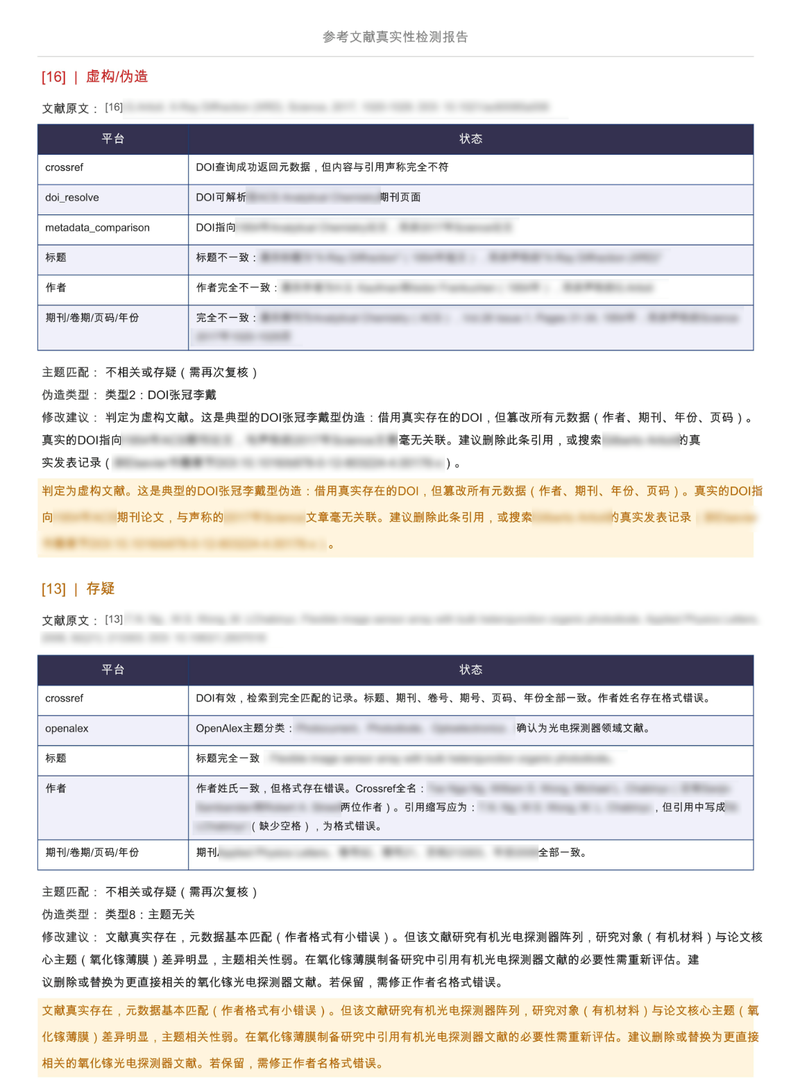 虚构伪造状态、存疑状态